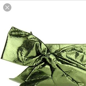 Valentino Garavani metallic green clutch